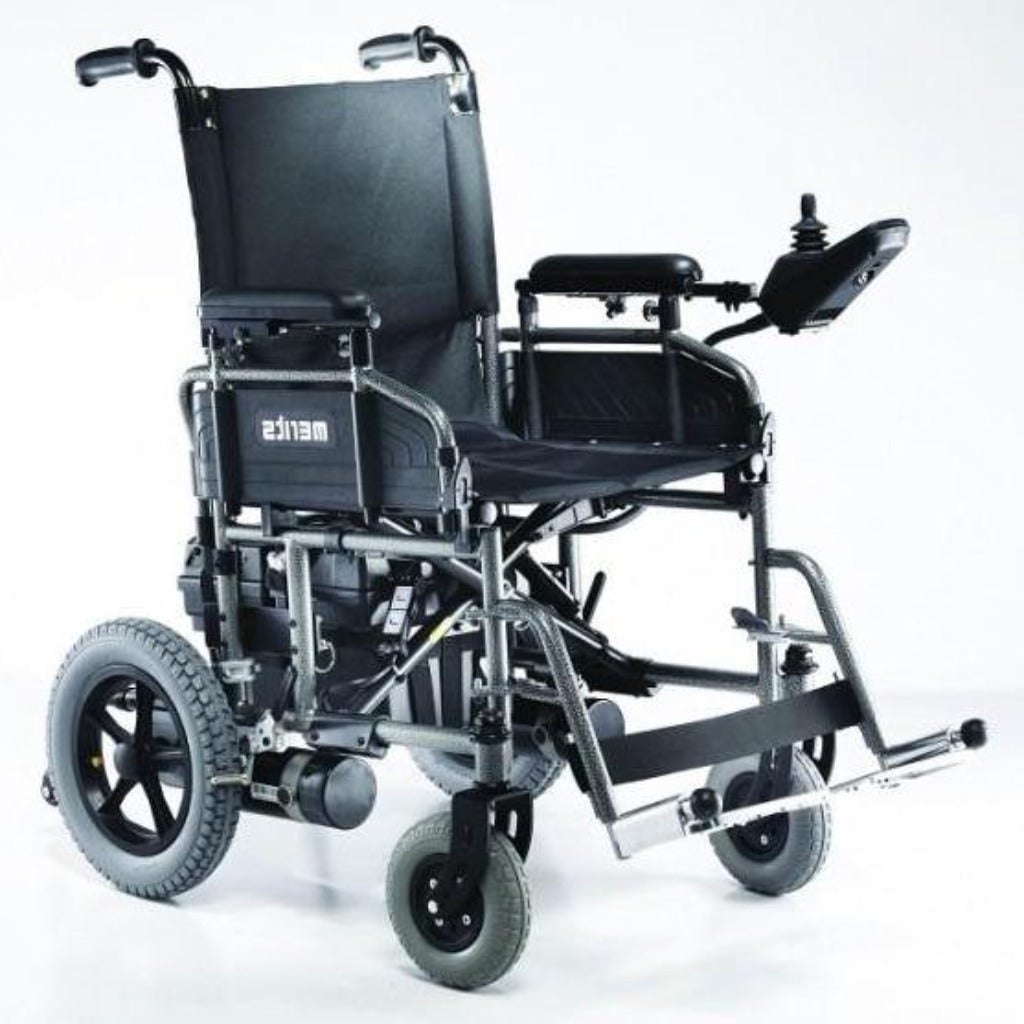 Merits Travel Ease P101 Long Distance Lightweight Folding Power Wheelchair - 300 Lbs Weight Capacity, w/ Anti Flat Tires