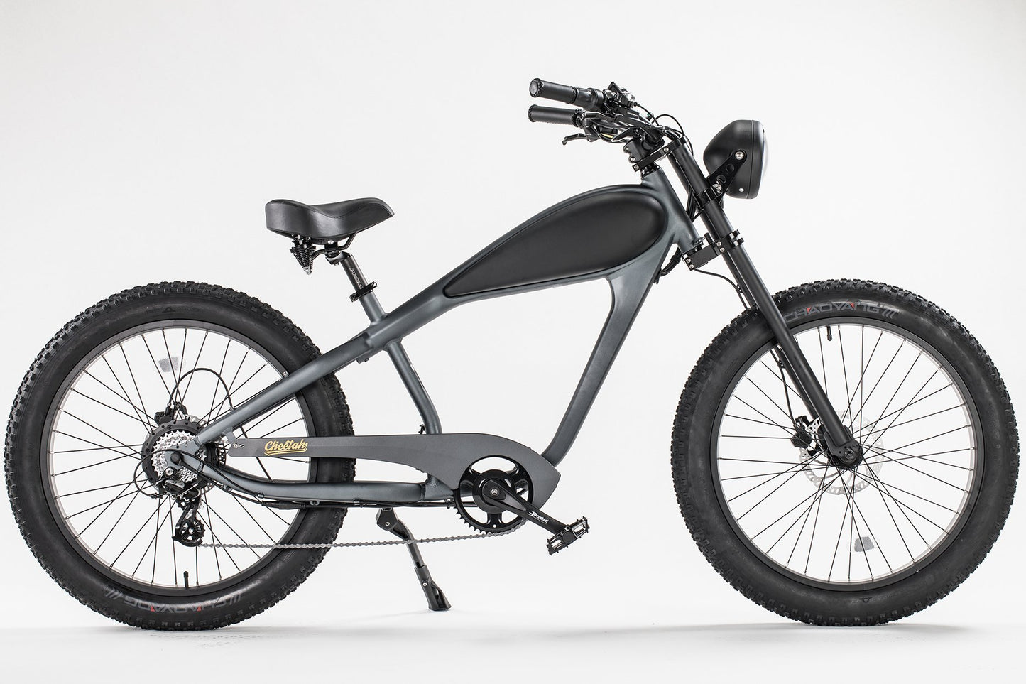 Revi Bikes Cheetah Cafe Racer Elite 26 Inch Fat Tire Ebike 48V 750W Electric Bike