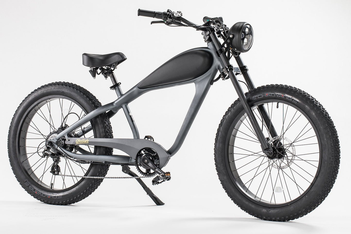 Revi Bikes Cheetah Cafe Racer Elite 26 Inch Fat Tire Ebike 48V 750W Electric Bike