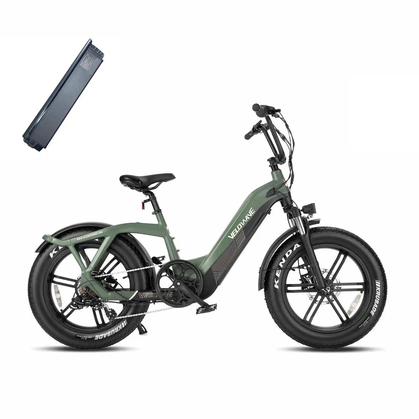 Velowave Pony Step Thru Electric Bike 20" Fat Tire 750W Motor with Suspension Fork for Comfort Riding