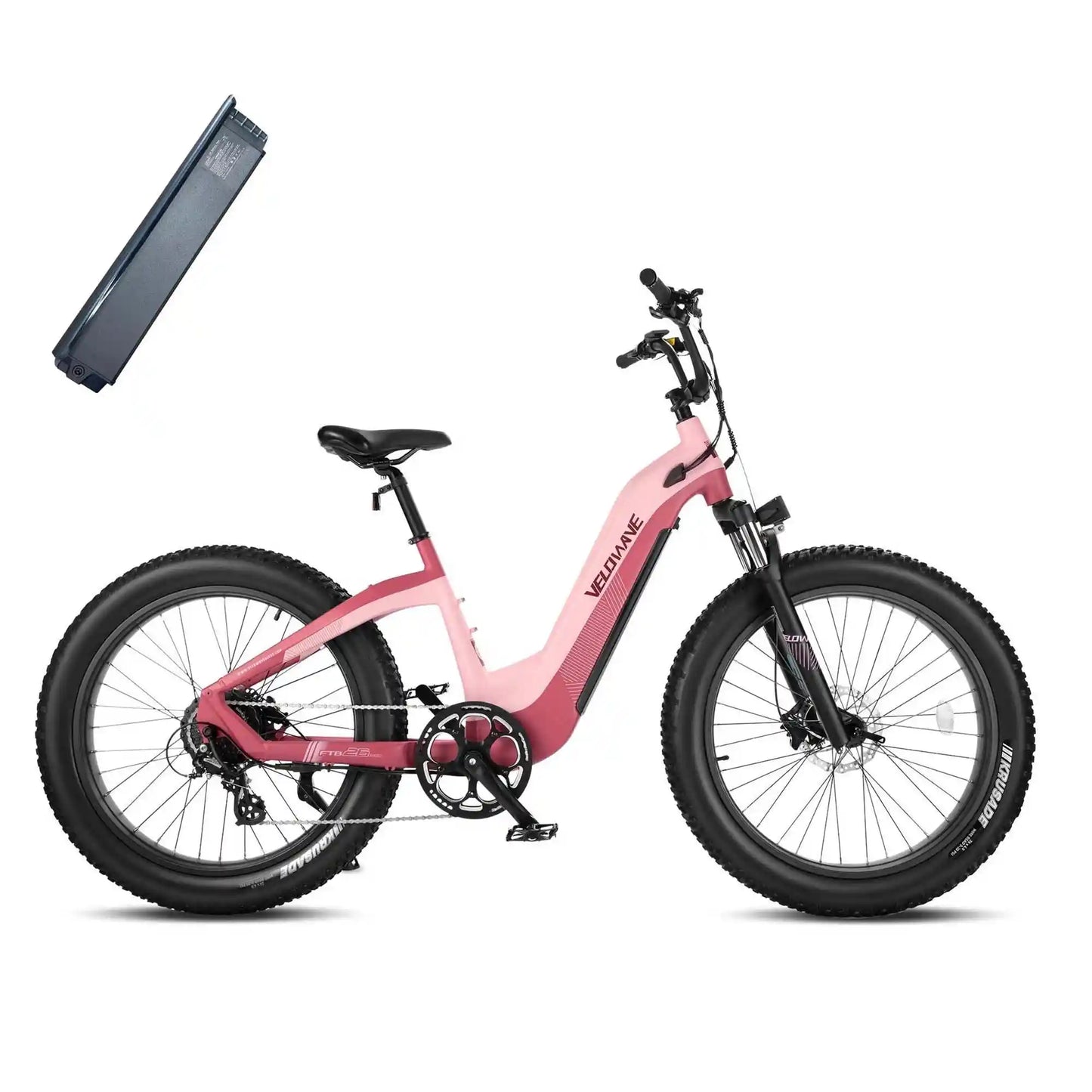 Velowave Grace Step Thru Electric Bike - All Terrain Fat Tire 750W Motor with Suspension Fork