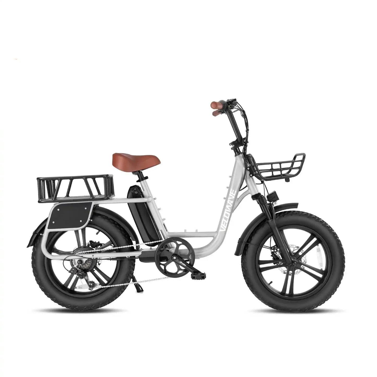 Velowave Prado S Commuter Step Thru Ebike - Fat Tire and Thick Saddle For Comfort Riding