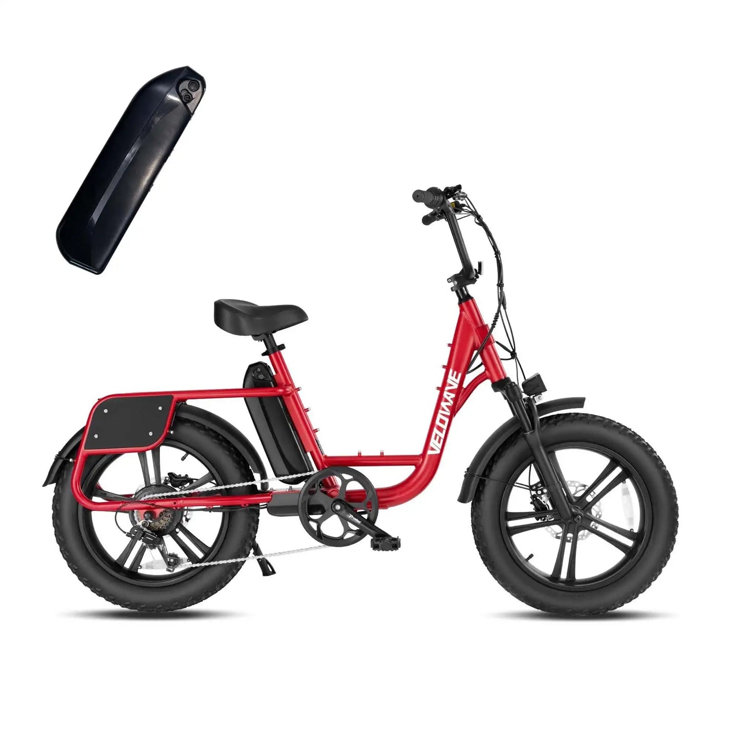 Velowave Prado S Commuter Step Thru Ebike - Fat Tire and Thick Saddle For Comfort Riding