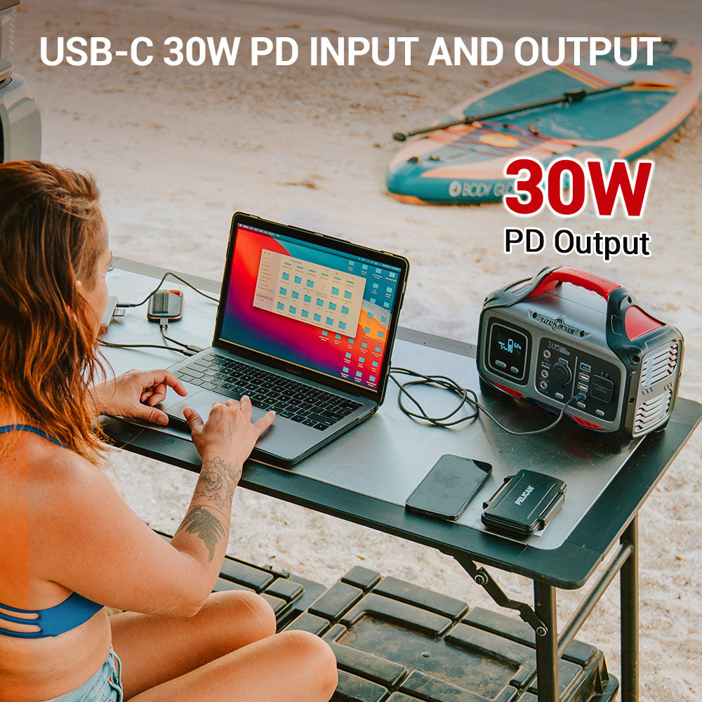 Rockpals Rockpower 300W Portable Power Station - Solar Generator AC Outlet, USB-C Input/Output, CPAP Backup for Outdoor Camping Emergency