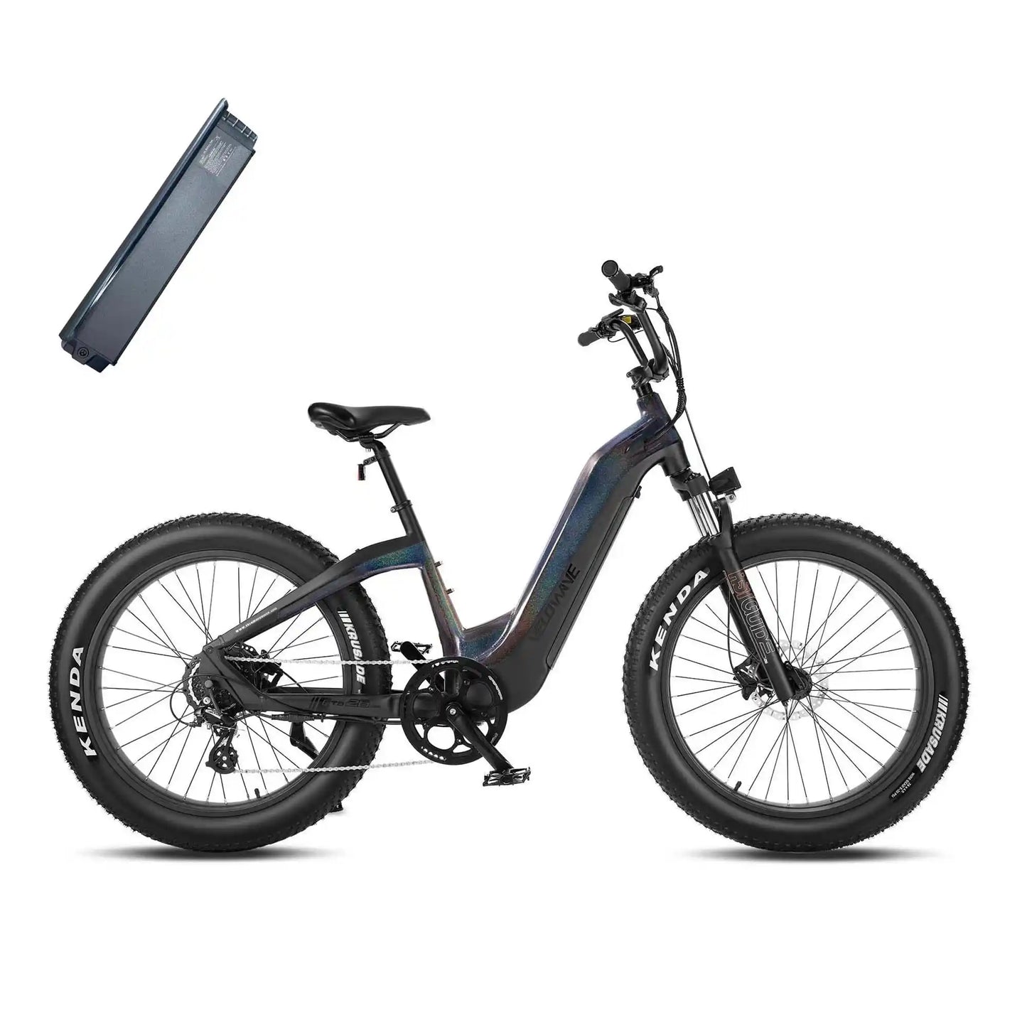 Velowave Grace Step Thru Electric Bike - All Terrain Fat Tire 750W Motor with Suspension Fork