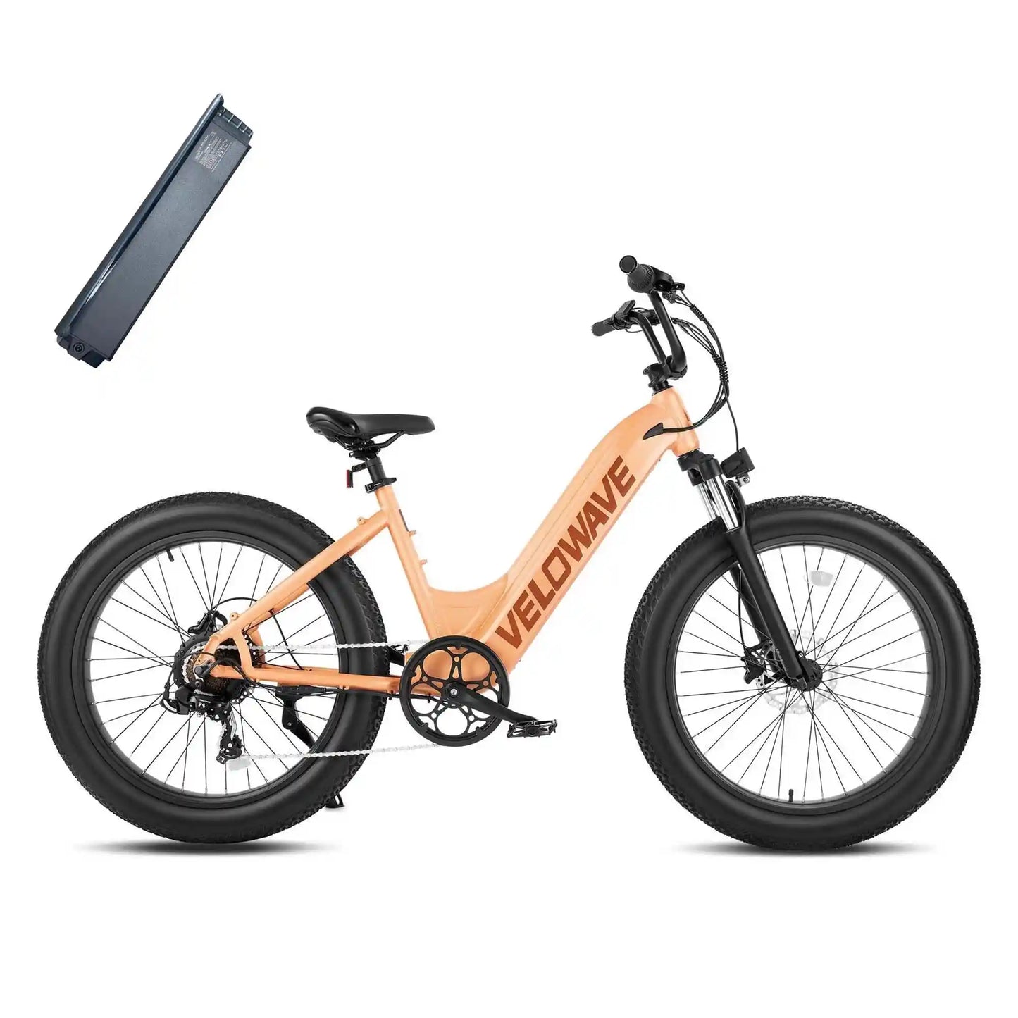 Velowave Rover Step Thru Fat Tire Electric Bike - 750W Motor
