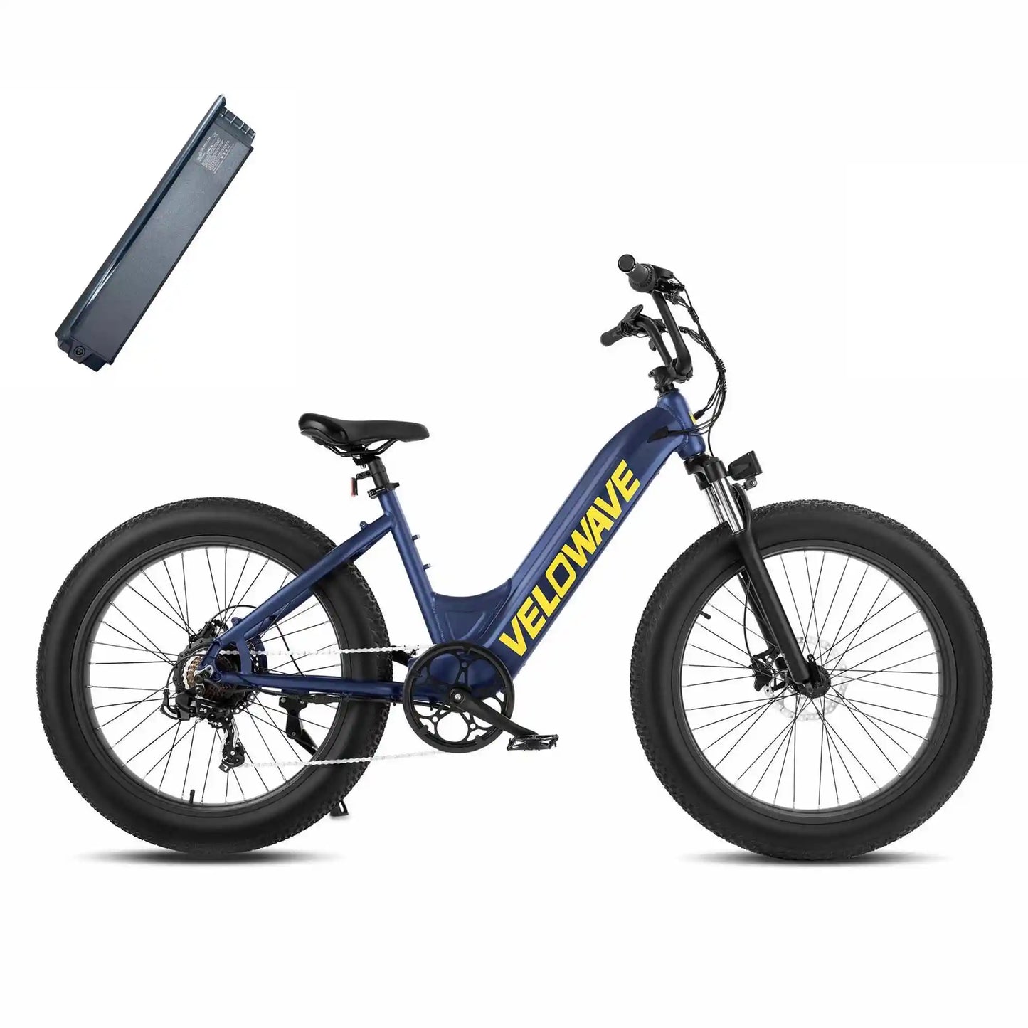 Velowave Rover Step Thru Fat Tire Electric Bike - 750W Motor