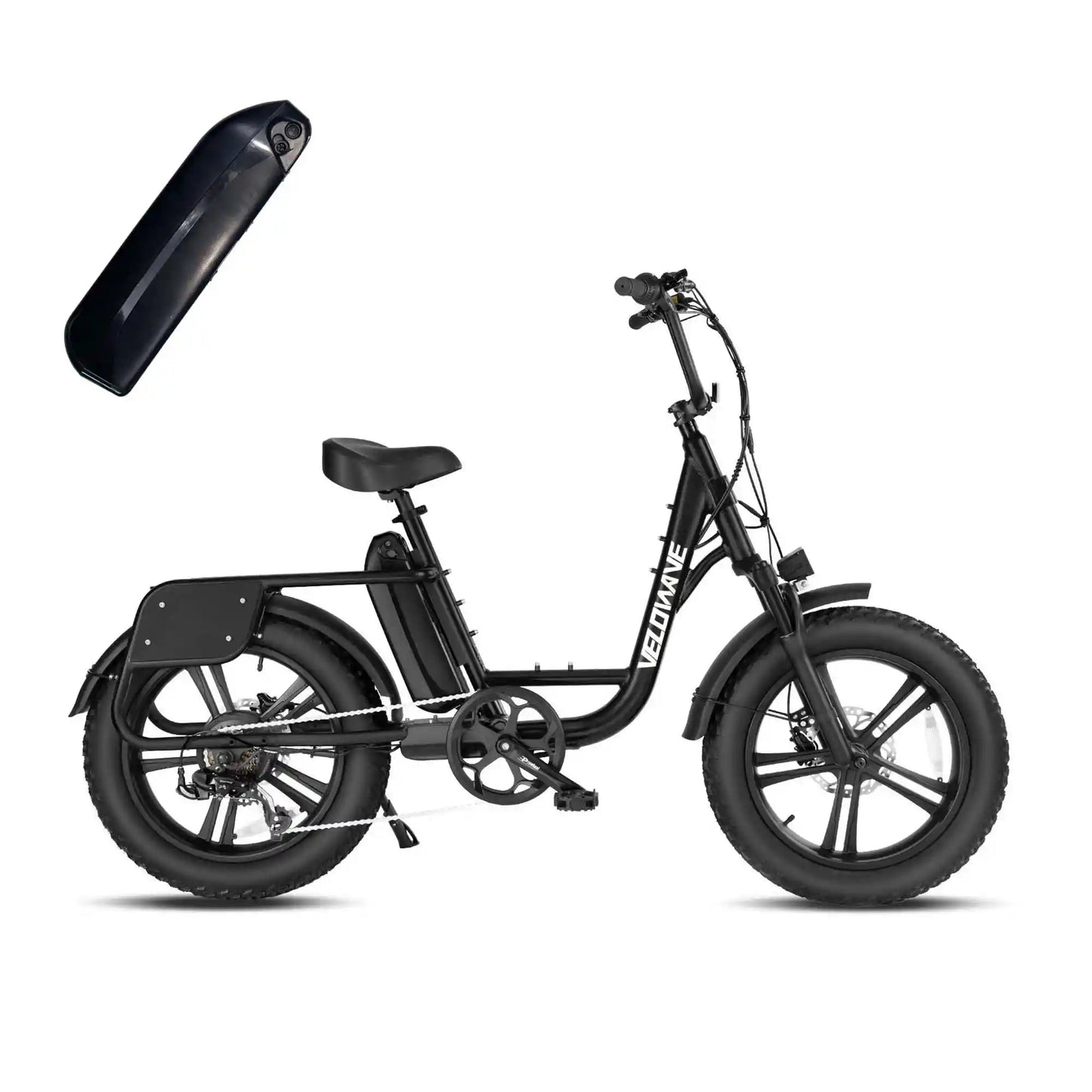 Velowave Prado S Commuter Step Thru Ebike - Fat Tire and Thick Saddle For Comfort Riding