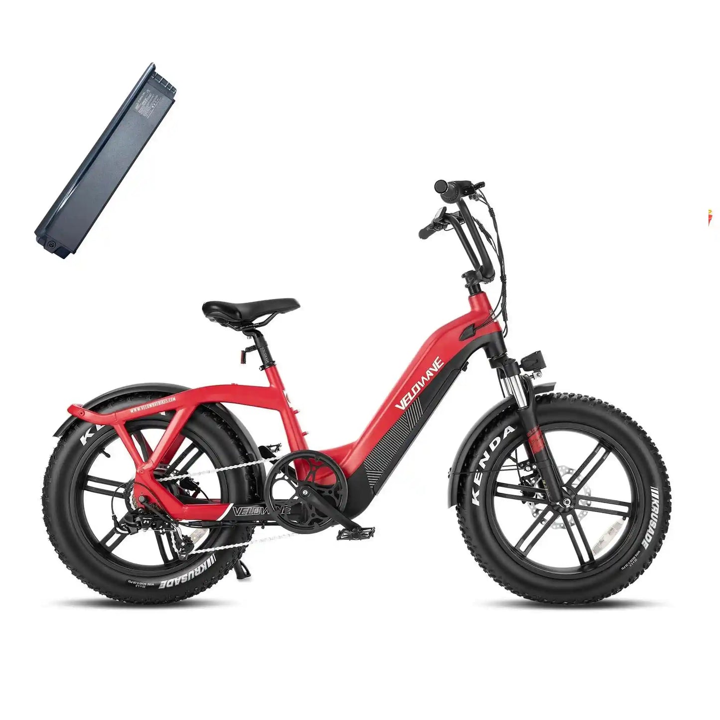 Velowave Pony Step Thru Electric Bike 20" Fat Tire 750W Motor with Suspension Fork for Comfort Riding