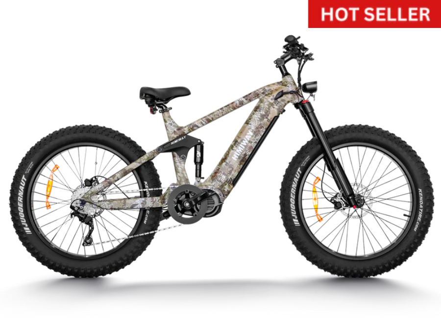 Himiway Cobra Pro Full Suspension Electric Bike w/ All Terrain Fat Tire 1000W For Steep Mountainous Hills