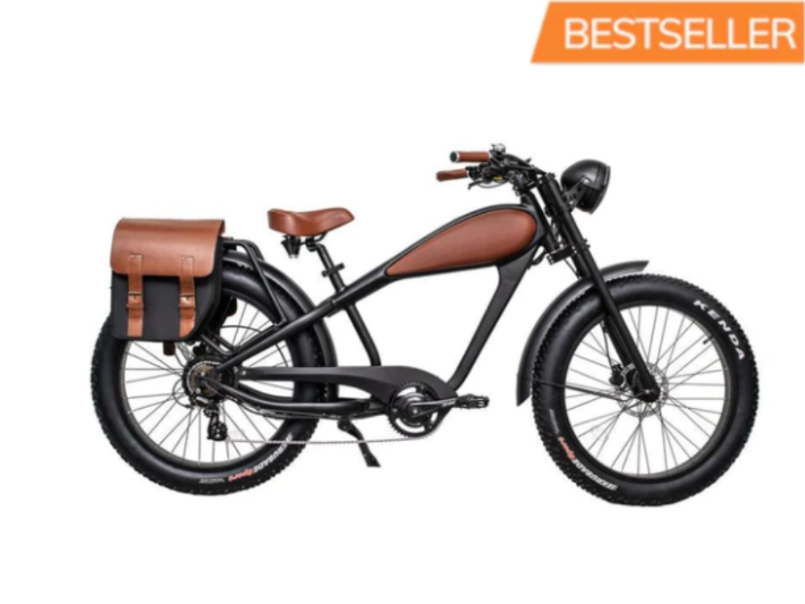 Revi Bikes Cheetah Cafe Racer Elite 26 Inch Fat Tire Ebike 48V 750W Electric Bike