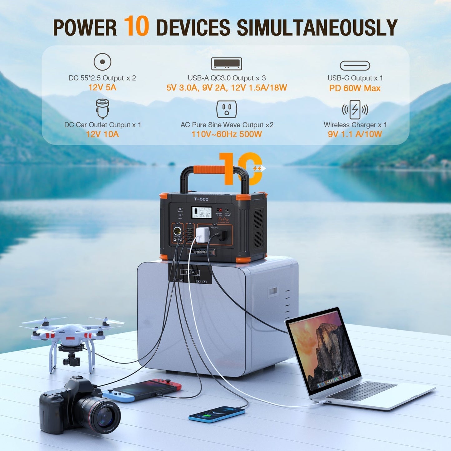 GRECELL Portable Power Station 500W