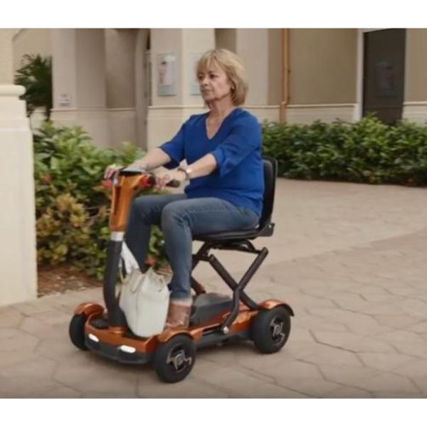 EV Rider TeQno Automatic Folding Mobility Scooter - Electromagnetic Safety Brakes 250lbs Weight Capacity