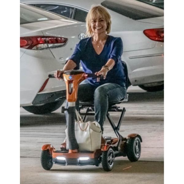 EV Rider TeQno Automatic Folding Mobility Scooter - Electromagnetic Safety Brakes 250lbs Weight Capacity