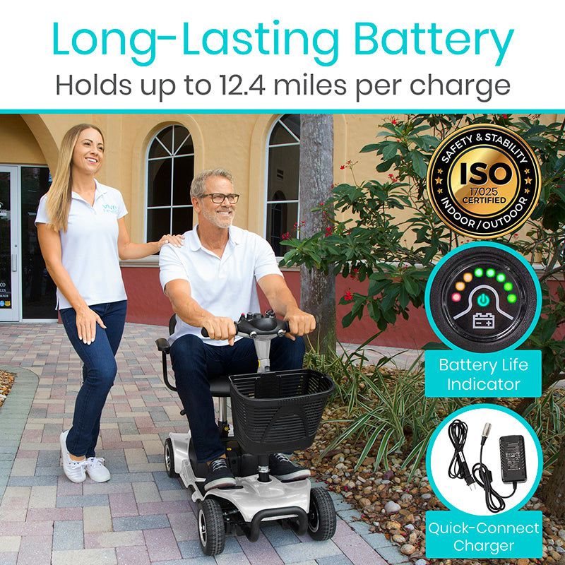 4 Wheel Mobility Scooter - Electric Long Range Powered Wheelchair