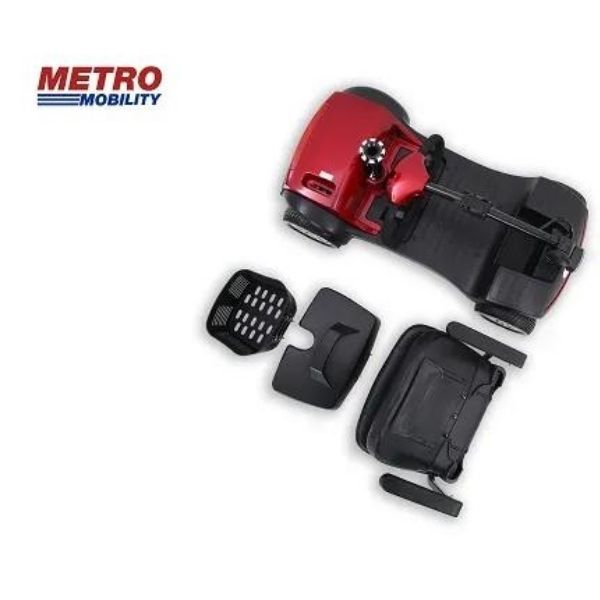 Metro Mobility M1 Portable 4-Wheel Foldable Mobility Scooter - Long Distance, 300lbs Weight Capacity w/ Flat Free Tires