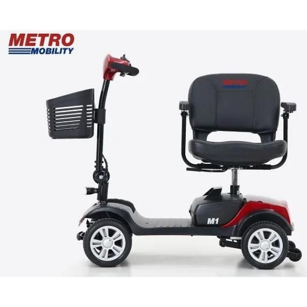 Metro Mobility M1 Portable 4-Wheel Foldable Mobility Scooter - Long Distance, 300lbs Weight Capacity w/ Flat Free Tires