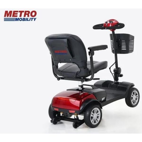 Metro Mobility M1 Portable 4-Wheel Foldable Mobility Scooter - Long Distance, 300lbs Weight Capacity w/ Flat Free Tires