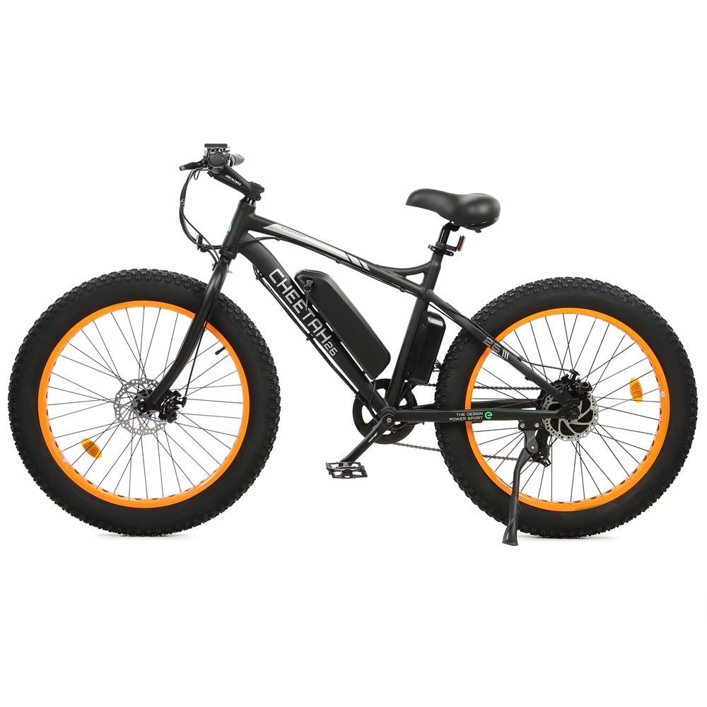 Ecotric Cheetah All Terrain Fat Tire Beach Snow Electric Bike w/ 500W Dual Disk Brakes For Safety and Powerful Braking