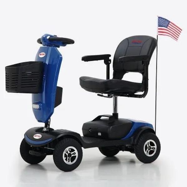 Metro Mobility Patriot 4 Wheel Mobility Scooter - Heavy Duty w Comfort Rear Suspension and Electromagnetic Brake System, 300 Lbs Weight Capacity