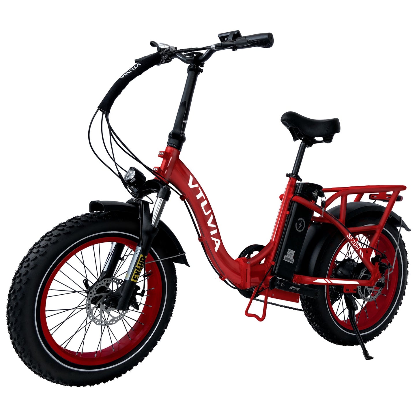 Vtuvia SF20 Step-Thru Fat Tire Folding Electric Bike - 750W All Terrain with Front Suspension Fork