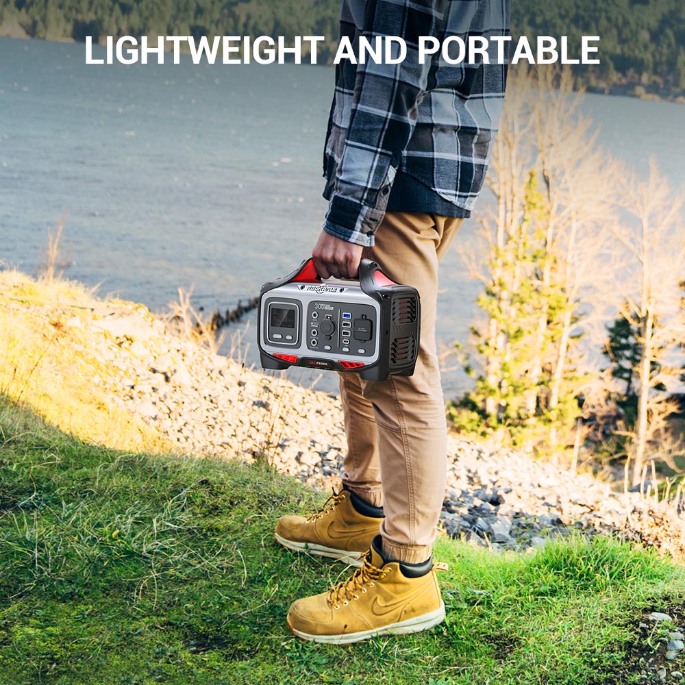 Rockpals Rockpower 300W Portable Power Station - Solar Generator AC Outlet, USB-C Input/Output, CPAP Backup for Outdoor Camping Emergency