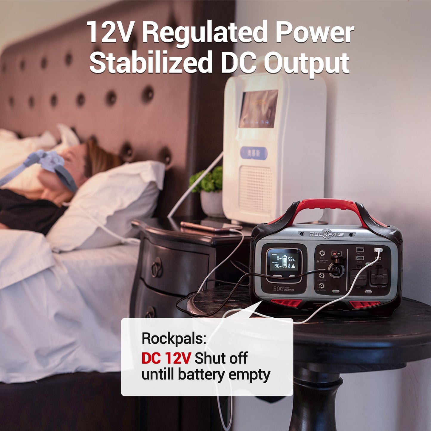 Rockpals Rockpower 500W Portable Power Station - Solar Generator for Camping Road Trip, Outdoor Adventure