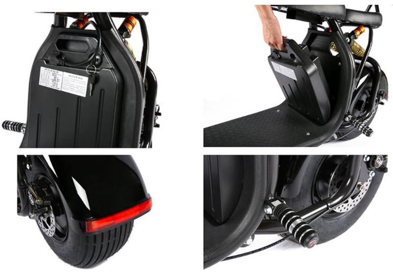 SoverSky X7 2000W 30MPH Fat Tire Lithium Scooter Citycoco