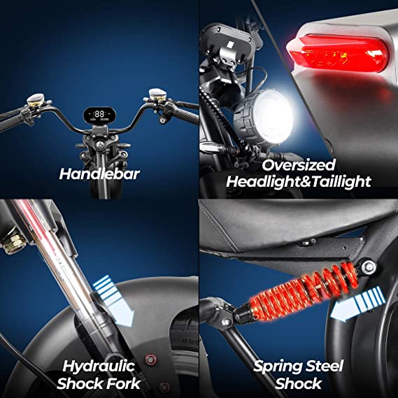 SoverSky M8 2000W 40MPH Lithium Chopper Scooter Fat Tire Citycoco