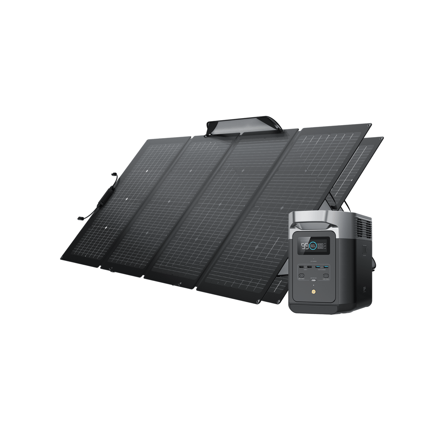 EcoFlow DELTA 2 + 220W Portable Solar Panel - Fast Charging, Solar Generator for Home Backup Power, Camping & RVs