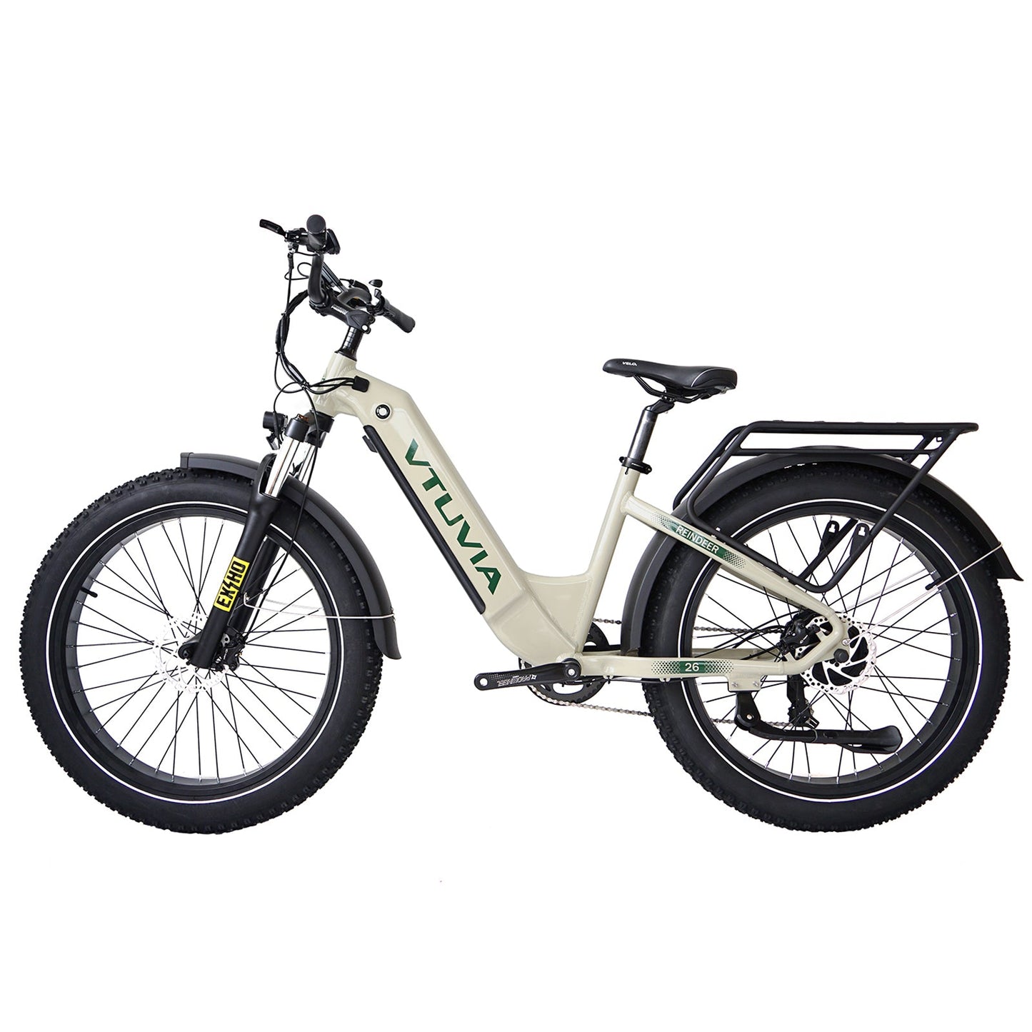 Vtuvia Reindeer Step-Thru Anti-Puncture Fat Tire Electric Bike - 750W with Suspension Fork