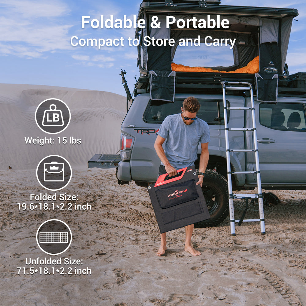 Rockpals RP083 - 120W Portable Solar Panel