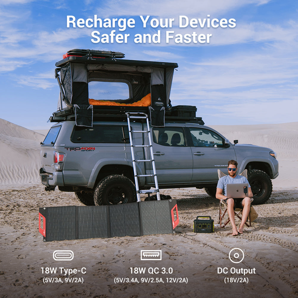 Rockpals RP083 - 120W Portable Solar Panel