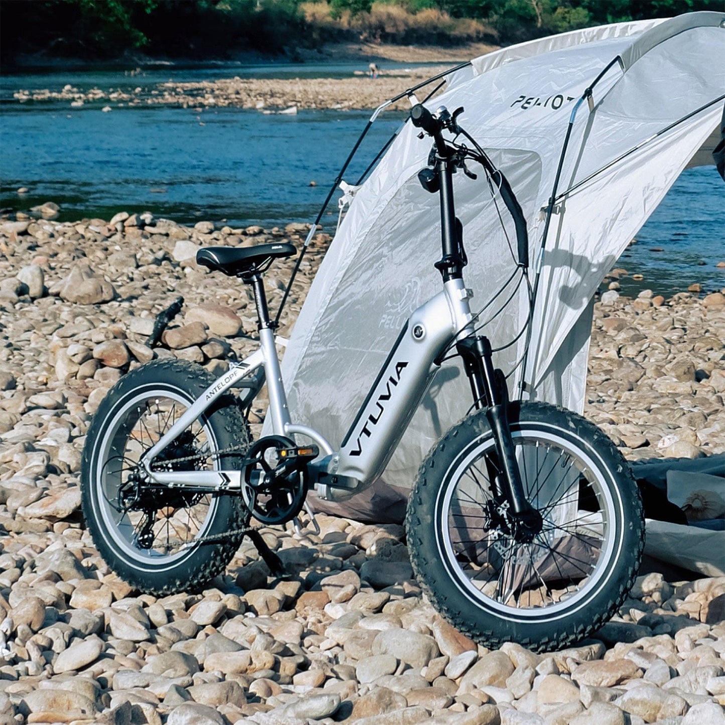 Vtuvia SX20 Antelope Step-Thru Folding Electric Bike - 750W Motor Anti-Puncture Fat Tire