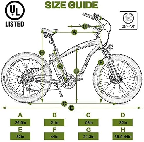 Ecotric Hammer Vintage Style Fat Tire Cruiser, Dual Seat Suspension For Max Comfort - 750W Motor For Powerful Retro Riders