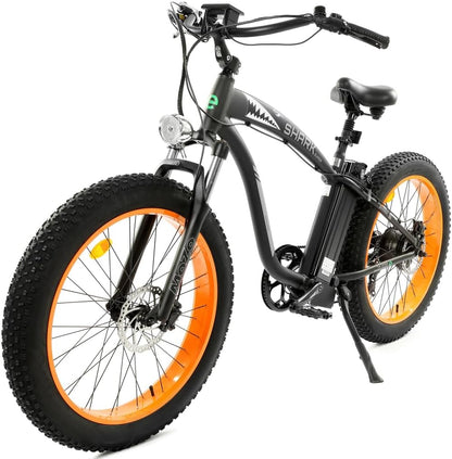 Ecotric Hammer Vintage Style Fat Tire Cruiser, With Dual Seat Suspension For Max Comfort - 750W Motor For Powerful Retro Riders