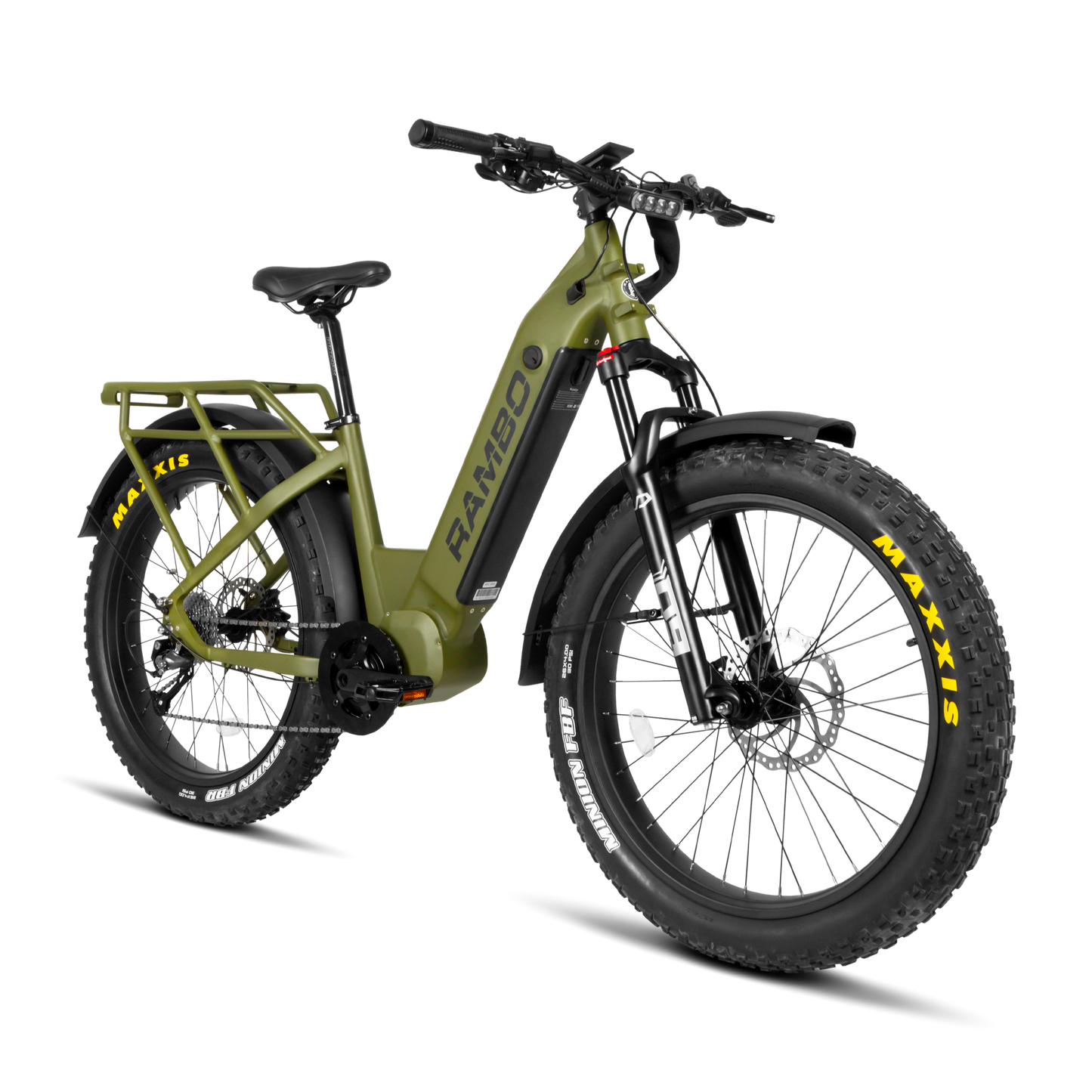 Rambo Rebel 2.0 - 1000Watt Ultra Quiet Mid Drive Motor, Fat Tire Electric Hunting Bike