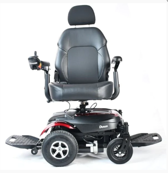 Merits P312 Dualer Compact FWD/RWD Long Distance Power Chair - 180° Swivel Seat, 300lbs Weight Capacity, w/ PU Anti-Flat Tires