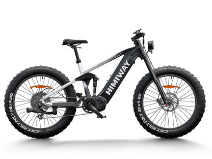 Himiway Cobra Pro Full Suspension Electric Bike w/ All Terrain Fat Tire 1000W For Steep Mountainous Hills