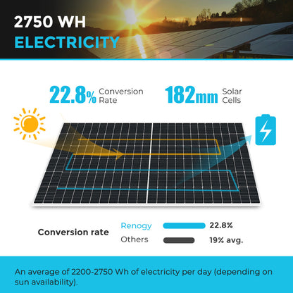 Renogy 550 Watt Monocrystalline Solar Panel 2 pieces