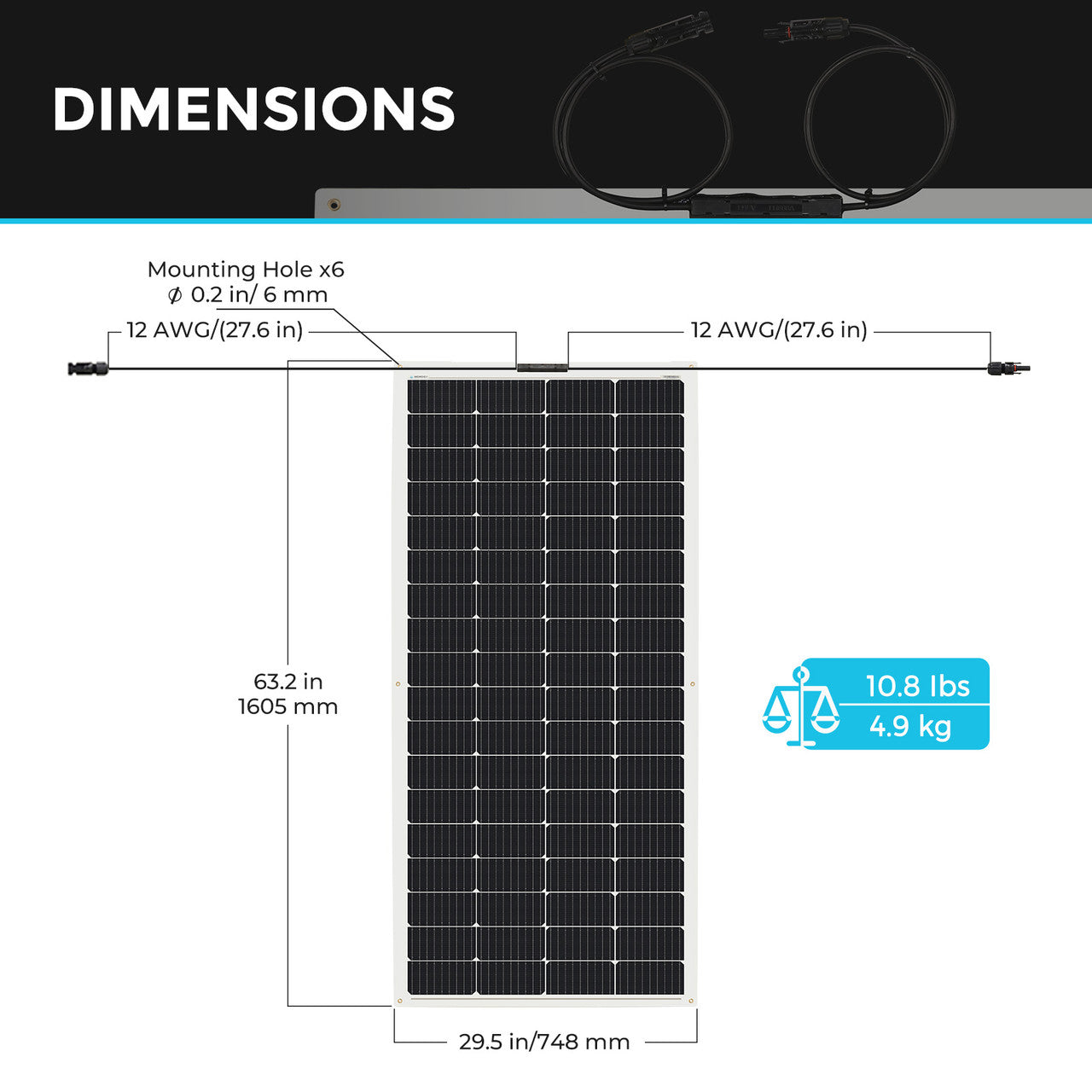 Renogy 200 Watt 12 Volt Flexible Monocrystalline Solar Panel