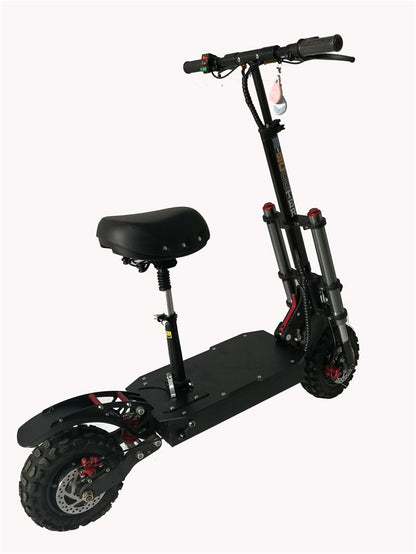 SoverSky SS 4000W 50MPH Black Dual Wheel Drive Stand Up Scooter Off-Road Tire