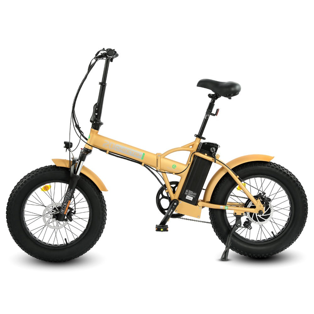 Ecotric 48V Portable Folding Fat Tire Long Distance eBike 500W w/ LCD Display For Leisure