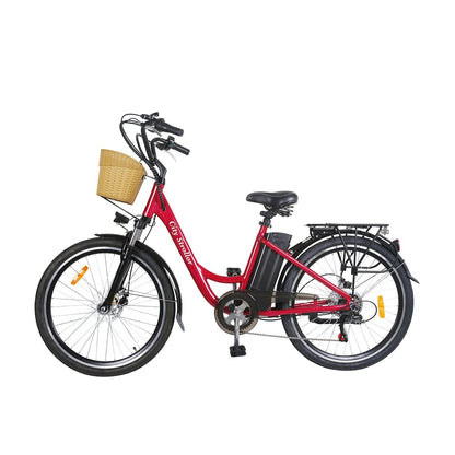 Nakto Strollor City Low Step Thru Electric Bicycle 26'' White Aluminium Alloy Frame