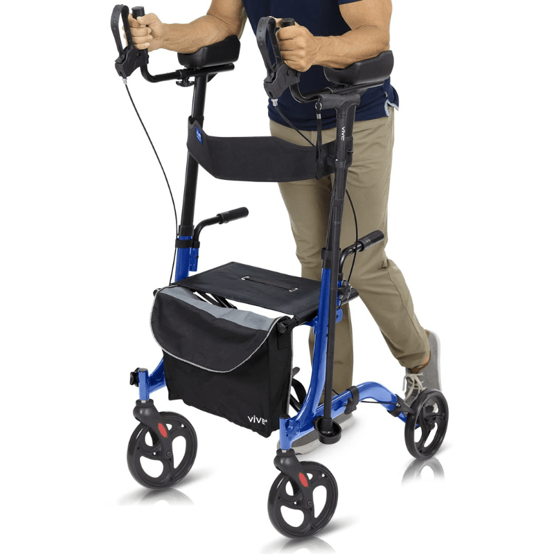 Upright Rollator - Walker with Foldable Transport Seat