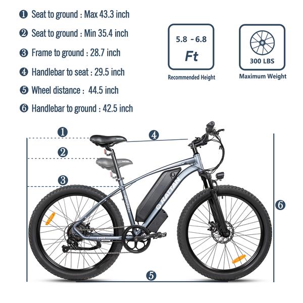 Rattan Compass 500W Motor  48V 13AH Battery Mini Fat Tire Electric Mountain Bike