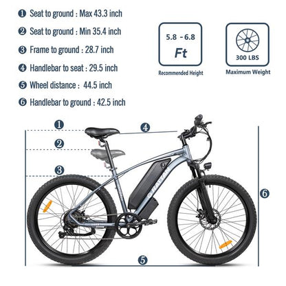 Rattan Compass 500W Motor  48V 13AH Battery Mini Fat Tire Electric Mountain Bike