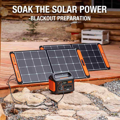 Jackery SolarSaga 100W Solar Panel - Best Paired With Explorer 290/550/880/1000/1500 Power Station, Foldable US Solar Cell Solar Charger with USB Outputs for Phones