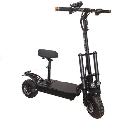 SoverSky SS 4000W 50MPH Black Dual Wheel Drive Stand Up Scooter Off-Road Tire