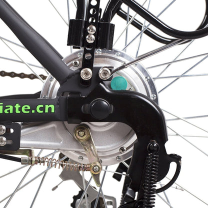 Nakto Camel City Electric Bicycle Men 26" Black with Basket